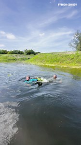One of the boys dove after the iguana and came up empty… so I had to show him how it’s done! | Python Cowboy Hunts