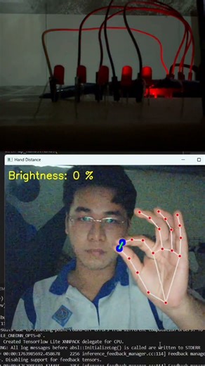 Hand Tracking+Arduino: điều khiển Led 0-100% #ai #python #opencv #xửlýảnh #arduino #programming