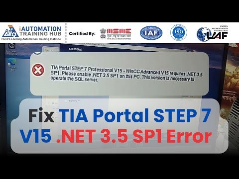 How to Fix .NET Framework 3.5 SP1 Required Error in TIA Portal V15 | WinCC Advanced Setup!