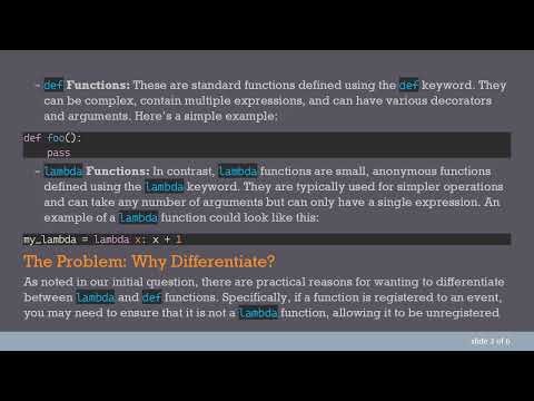 Differentiating Between lambda and def Functions in Python