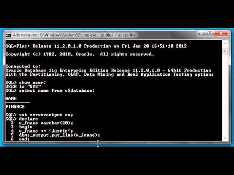Oracle DBA Justin - PL/SQL # 3: How to use variables