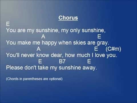 You Are My Sunshine lyrics and chords