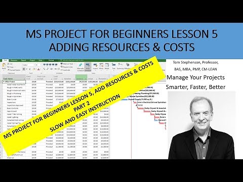 MS Project for Beginners, Add Resources, Costs, and Review Work Usage