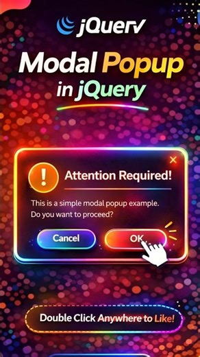 Modal Popup in jQuery | Simple Popup Tutorial #coding #shorts