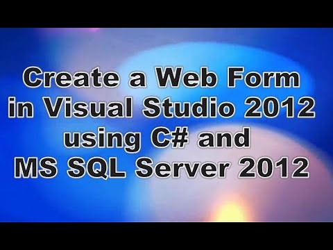 Create a Web Form and submit the data into SQL Server