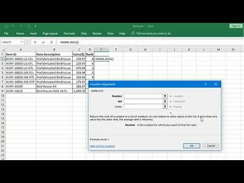 Ranking Values in a List Using Excel's Rank and Rank.AVG Functions