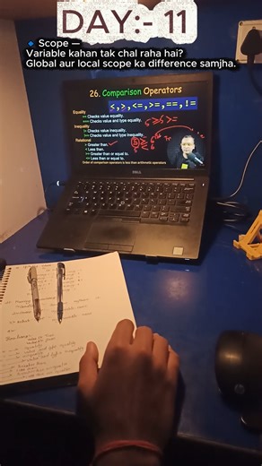 ★彡[Cᴏᴅᴇʀ Nɪᴠᴀɴ]彡★ on Instagram: "Day 11 of Learning JavaScript: Boolean, If-Else, Scope & Functions — Slow Progress but Strong Determination 💪🚀 ⚡ Fast + Deep Learning Mix Shorts for speed. Detailed sessions for mastery. A perfect blend. 🎨 Aesthetic Coding Style Clean code • Modern design • Developer mindset Ek professional vibe jo motivation bhi banaye aur discipline bhi. ━━━━━━━━━━━━━━━━━━━ 🚀 What You Can Expect 💻 Web Development in a clean sequence 🔥 Full-Stack journey step-by-step 🎯 Pr
