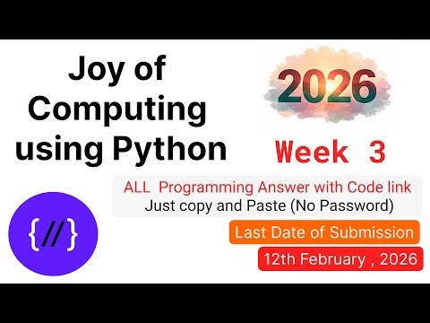 NPTEL Joy of Computing Using Python Week 3 🔥 All Programming Solutions + Code Link (2026)