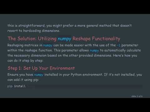 Reshape Multiple Matrices into One with numpy in Python