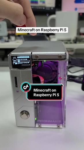 Minecraft on Raspberry Pi 5 with Pironman 5 #raspberrypi #minecraft #linux #minipc #sunfounder #tech #techtok @Raspberry Pi @Minecraft