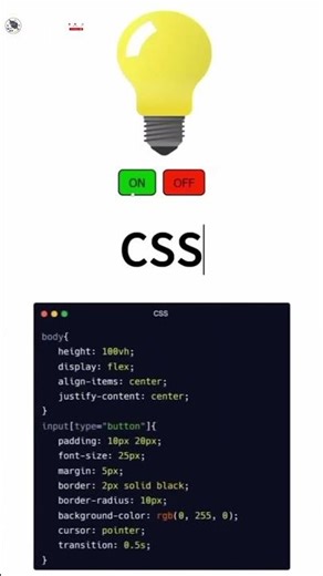 Create a Balb Off ON Light Button Using Html Css #shorts #explore