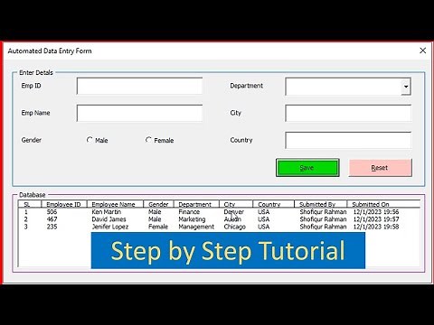Fully Automated Data Entry User Form in Excel - Step By Step Tutorial | FIN-Ed