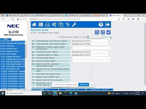 NEC SL2100 PABX PROGRAMMING | NEC PABX TUTORIAL