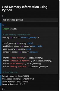 29K views · 501 reactions | Find Memory Information using Python | Python Coding | Facebook