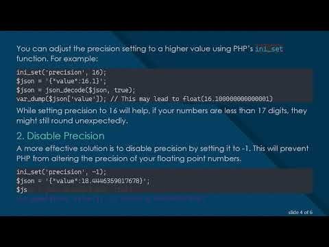 Handling Floating Point Precision Issues with PHP's json_decode