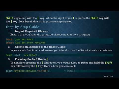 How to Use the Robot Library in Java to Press Braces { and }