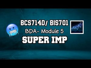 BDA MODULE 5 SUPER IMP 🔥💯🤩 | PASSING PACKAGE | BCS714D/BIS701 | 22 Scheme VTU 7th SEM #vtu #cse #ise