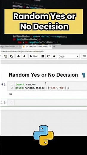 How to Make Random Yes or No Decision in Python #python #shorts #viral #dataanlysis