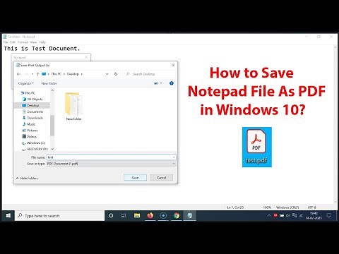 How to Save Notepad File As PDF in Windows 10?