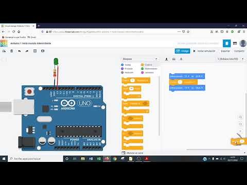 Arduino1 Hello World Flashing Block Programming from Scratch with Tinkercad 😎