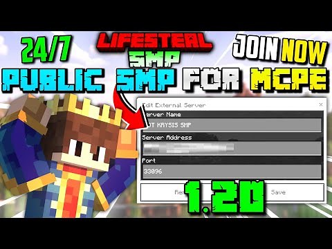 Best Public LIFESTEAL SMP For Mnecraft PE 1.20+ | JAVA+PE | How To Join 24x7 SMP In MCPE 1.20+