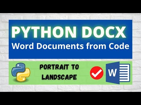 How to Create Word Docx with Python | Landscape