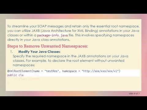 How to Remove Unwanted XML Namespaces in SOAP Messages