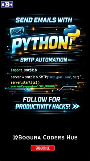 Automate Emails Using Python (SMTP Trick) | Stop Sending Emails Manually – Use Python |Automatically