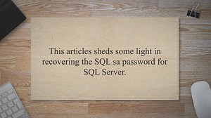 Recover SQL sa password - Cloud Computing Help