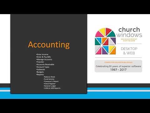 Church Windows Software Intro Demo: Accounting