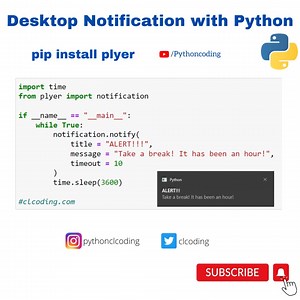 18 reactions | Desktop Notification with Python | Python Coding | Facebook