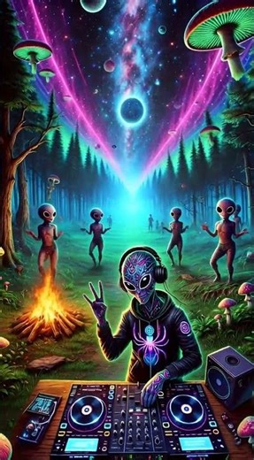 Alien DJ Rave in a Psychedelic Forest 🌌🎧