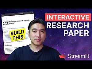 How to Create an Interactive Research Article using Streamlit