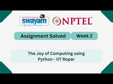 The Joy of Computing using Python Week 2 | NPTEL ANSWERS 2026 #nptel2026 #myswayam #nptel #nptelexam