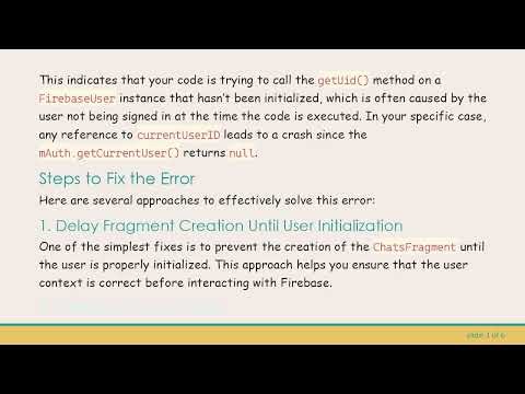 How to Fix NullPointerException in Android Firebase Authentication