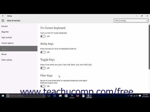 Windows 10 Tutorial Keyboard Accessibility Settings Microsoft Training