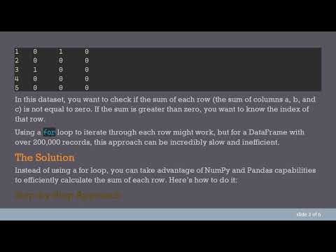 Efficiently Print the Sum of Columns in a DataFrame When Not Zero