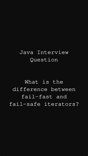 Fail fast Vs Fail safe iterators | Java Interview Questions #java #interviewquestions #codingshorts