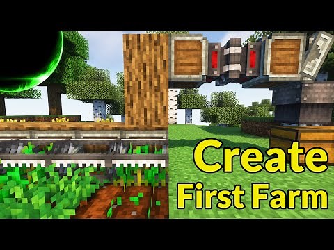 Create Mod: How to Make a Simple Automatic Farm for any Crop | Modded Minecraft Tutorial