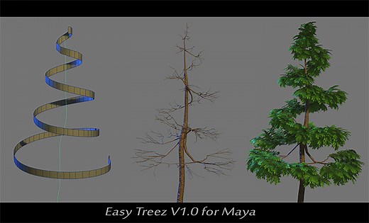 任意の形の木が簡単且つ自動でモデリング出来るMayaの便利ツール『Easy Treez V1.0』しかも、早い！簡単！安い！の三拍子 | CGトラッキング