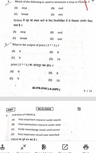 Which of the following is used to terminate a loop in Python ?... | Filo
