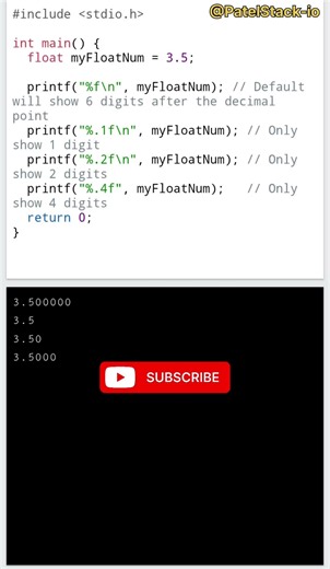 Master C Language Basics: Data Types & Formatting 🚀 #shorts #PatelStack-io