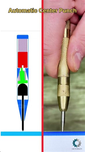 How an Automatic Center Punch Actually Works! 🤯 (Animation vs. Real) #shorts