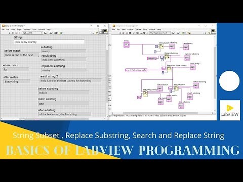 LabVIEW Tutorial | String Subset, Replace substring..etc...| Basics of LabVIEW Programming | Tec.