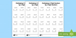 Multiplying 3-Digit Numbers By 1-Digit Numbers Worksheets