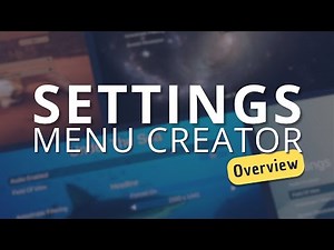 Settings Menu Creator | Getting Started | Unity Asset
