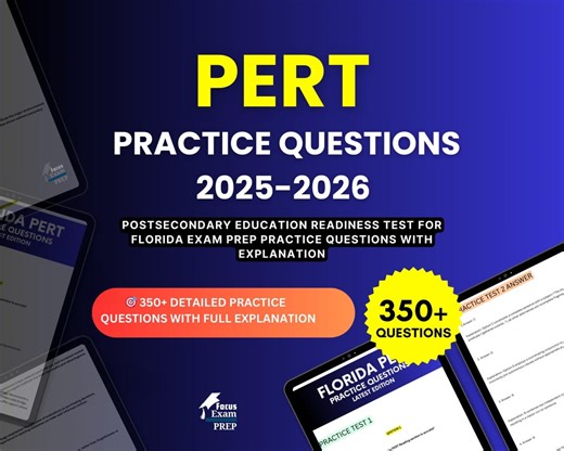 PERT Practice Questions 2025-2026 | Postsecondary Education Readiness Test for Florida | Test Prep Study Guide PDF | Digital Download - Etsy
