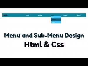 How to Design simple Menu with Sub-Menu in Html Css || Menu Design Html Css || Html || Css