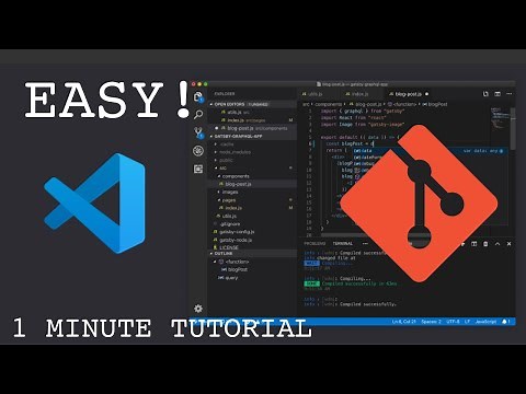 How to use git in Visual Studio Code | 1 min. tutorial | No command line