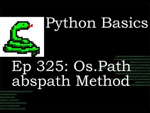 Python Basics Os Path Abspath Method